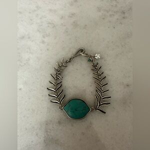 Lucky Brand Silver Bracelet with Turquoise Accent